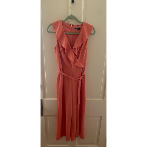Women’s Tommy Hilfiger Size 8 color Peach Jumpsuit belted - Picture 2 of 12